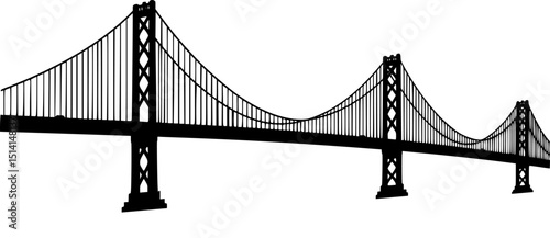 Golden gate bridge black silhouette,Golden gate bridge clip art vector
