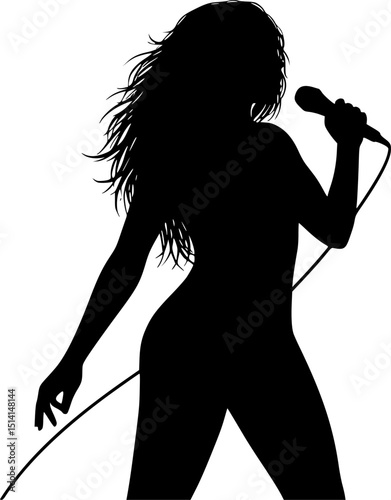 silhouette of woman singing
