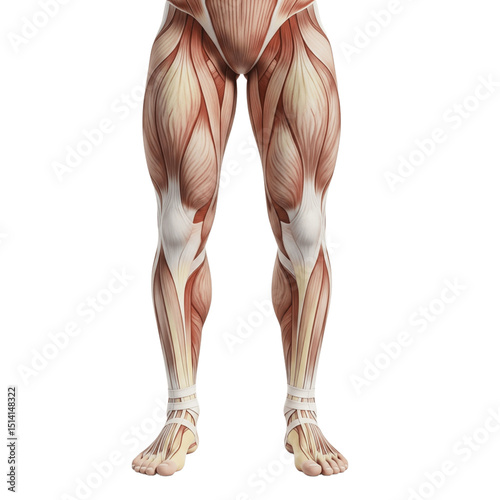 human body anatomy, Anatomy of human leg muscles, cut background.