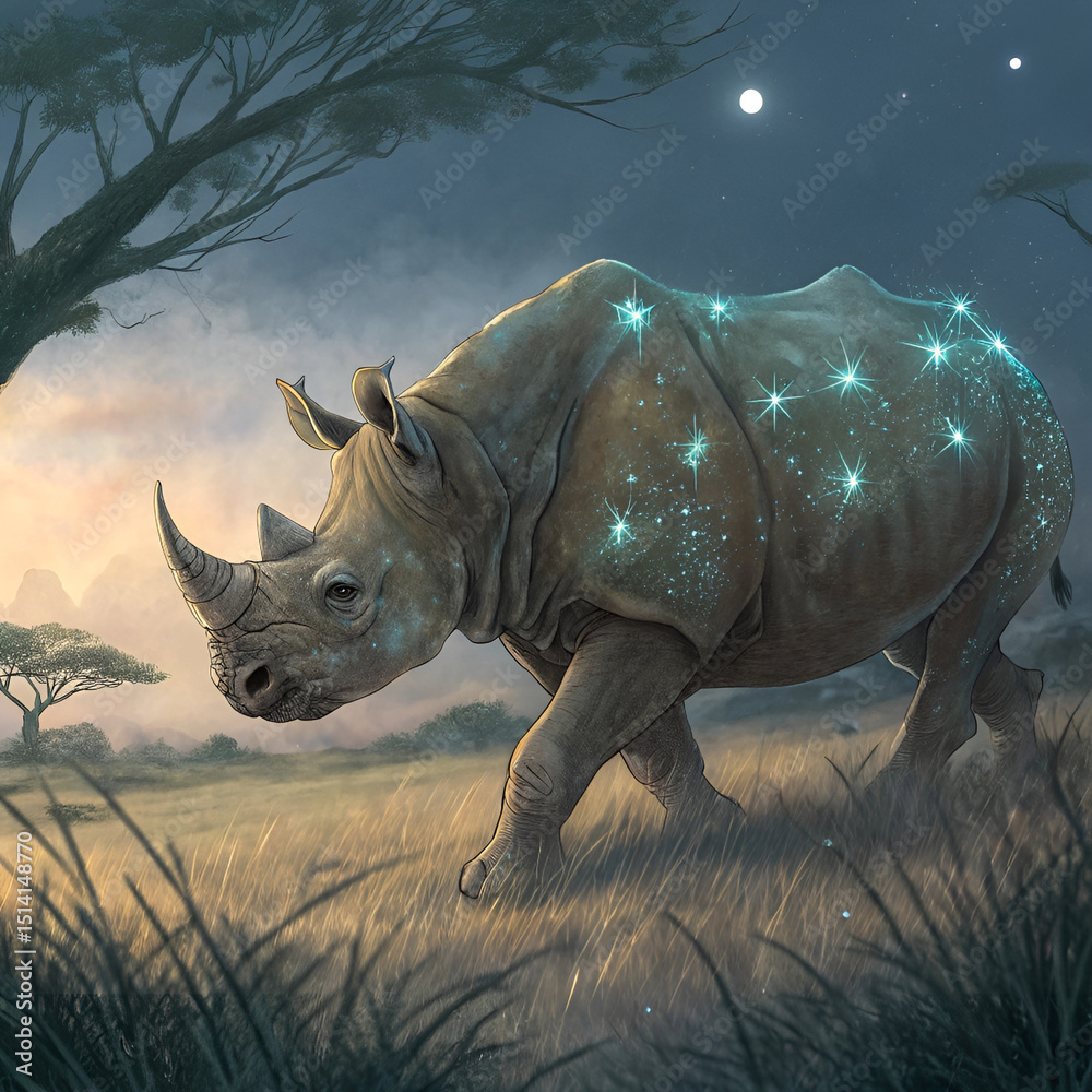 Fototapeta premium rhino in the sun