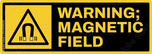 warning safety signs v3 uppercase text_warning ; magnetic fiel_landscape size 1/2 a4,a3,a2,a1 