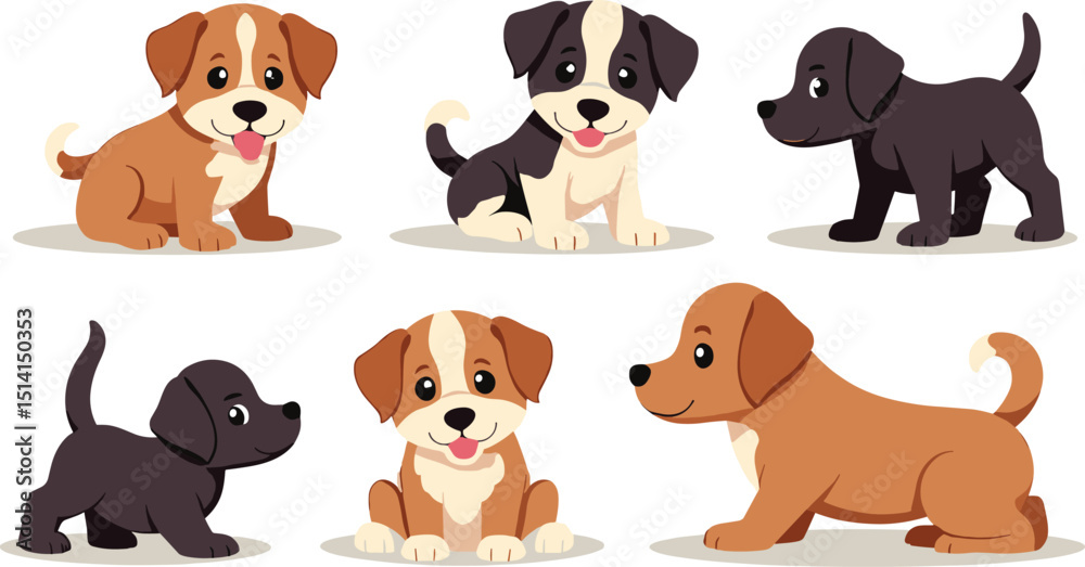A set of cute dog puppy mascot vector clip arts. Playful, friendly designs isolated on transparent background. Perfect for pet themes, kids’ projects, and fun branding. A set of cute dog puppy mascot vector clip arts. Playful, friendly designs isolated on transparent background. Perfect for pet themes, kids’ projects, and fun branding.