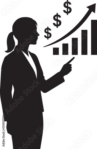 Simple business growth analysis chart infographic for presentations and reports