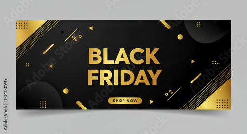 Black Friday Banner Vector. Black Friday Web Banner Design Template. Modern Design