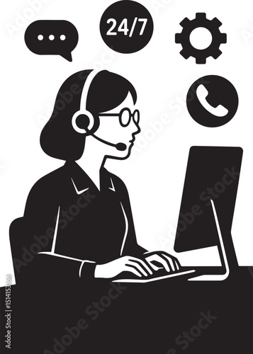Simple customer support design clean icons modern layout and helpful graphics for websites and applications