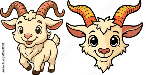Cartoon sheep two models.eps