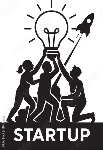 Simple startup idea presentation unveiling a new business concept with clean graphics