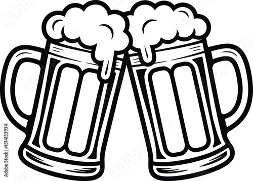 Toasting Beer Mugs Cheers Celebration