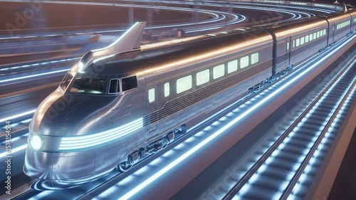 4K Retro-Futuristic Train – Time Warp Transportation photo