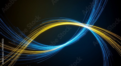 Blue and Yellow Wave Background