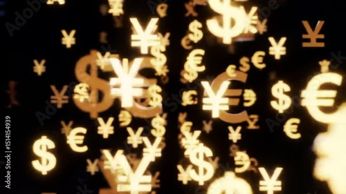 Abstract design of multiple currency symbols