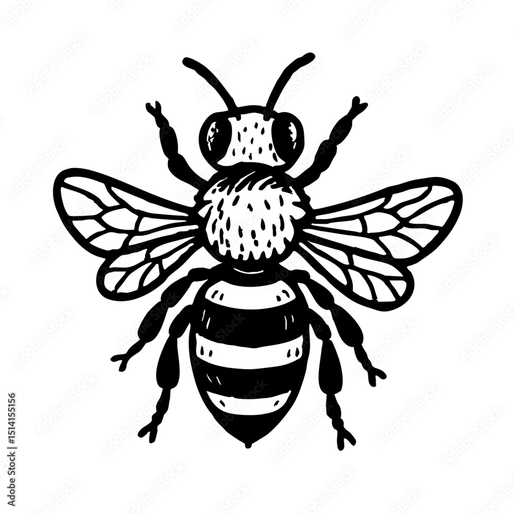 Fototapeta premium Stingless Bee Doodle - Order Hymenoptera