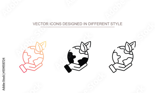 Save Environment icon design with white background stock illustration