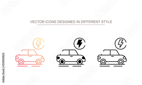Electric Car icon design with white background stock illustration