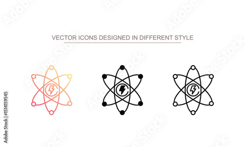 Atomic Energy icon design with white background stock illustration