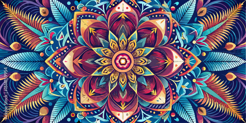 Like a mosaic of blooming jewels, this image is a visual symphony of precise shapes and vibrant colors, inviting the eye to explore every detail of its dazzling symmetry.
