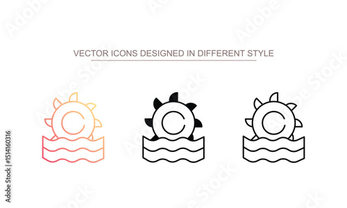 Hydro Power icon design with white background stock illustration