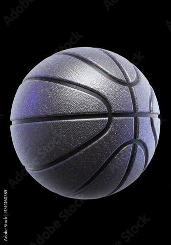 3D Glitter Basketball Ball Sparkle Shiny Iridescent Glamour Sport Metallic