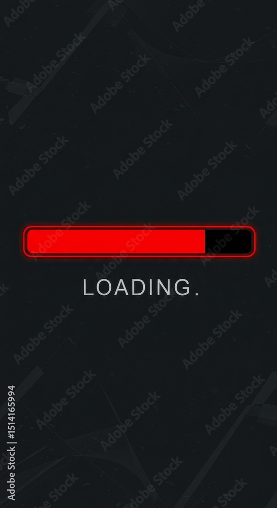 Naklejka premium Abstract Pixel Loading Bar Red and Black Interface Graphic Design