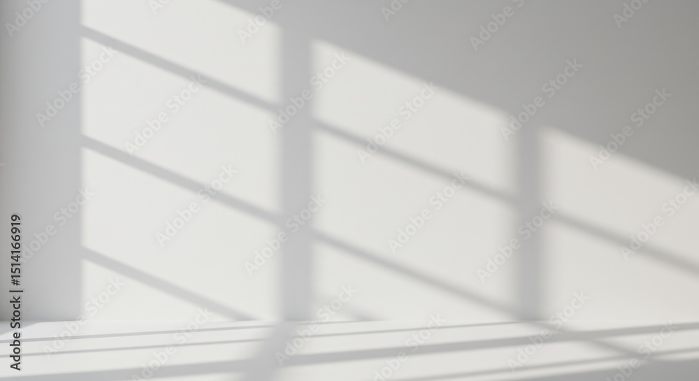 Obraz premium Abstract White Room Wall Sunlight Shadow Background Texture Interior