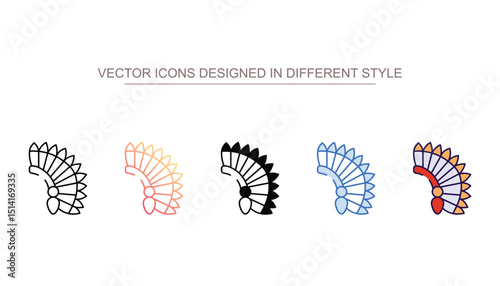 Headdress icon design with white background stock illustration