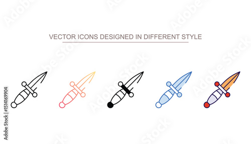 Dagger icon design with white background stock illustration