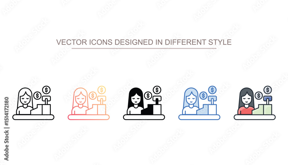 Naklejka premium Cashier icon design with white background stock illustration