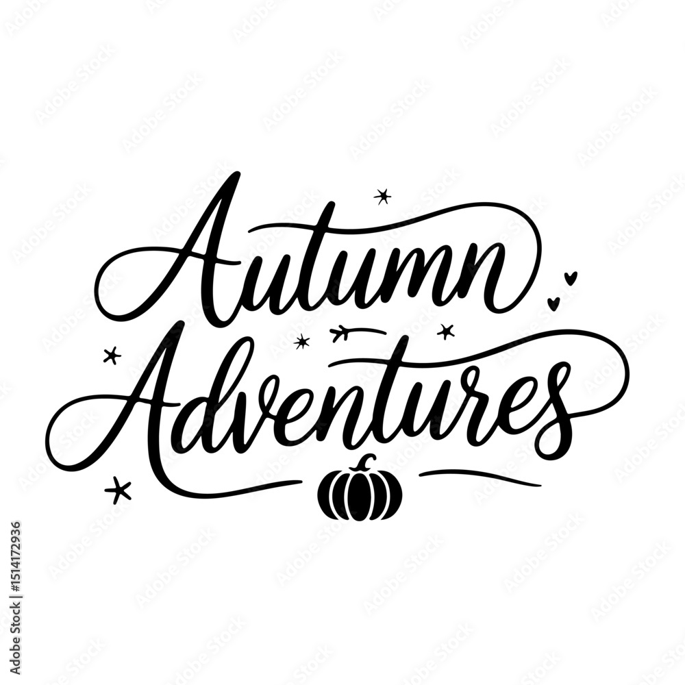 Obraz premium Autumn Adventures. Fall Vector Design Isolated on White Background