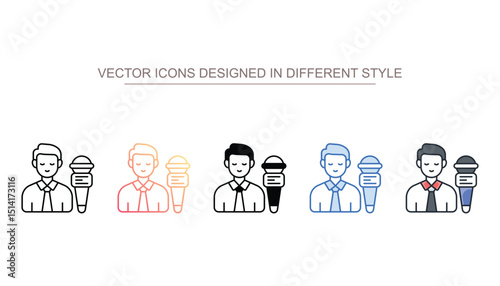 Journalist icon design with white background stock illustration