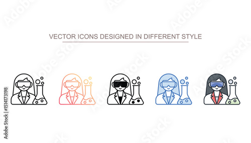Lab Technician icon design with white background stock illustration
