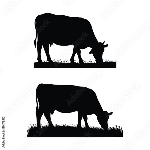 Cow Silhouette – Farm Animal Graphic for Logos, Prints, and Digital Use
