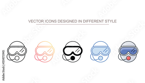 Scuba Diver icon design with white background stock illustration