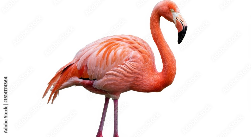 Obraz premium Close-up Flamingo Bird Pink Plumage Exotic Avian Wildlife Tropical