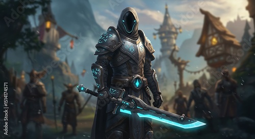 Warrior in Virtual Fantasy World