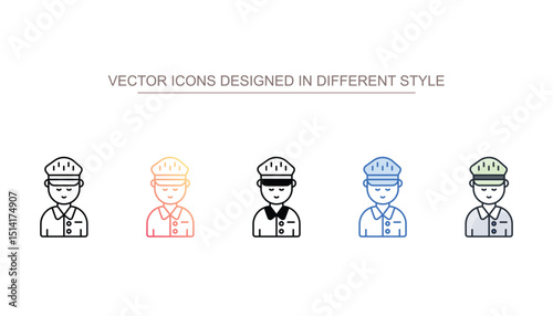 Taxi Driver icon design with white background stock illustration
