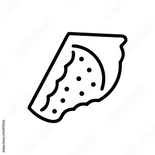 Line drawing of a delicious taco with filling details  