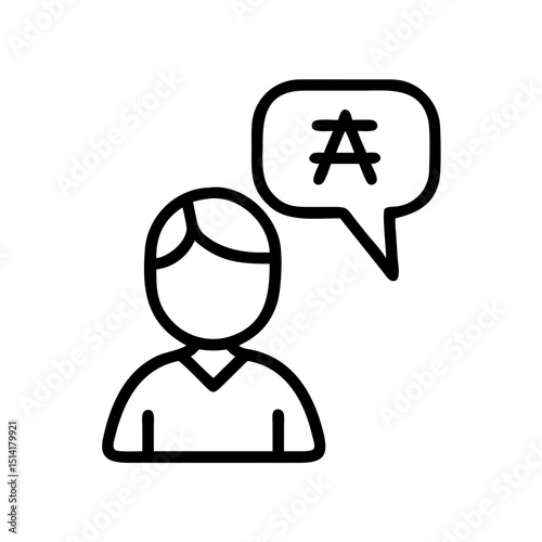 Person with speech bubble indicating translation services  