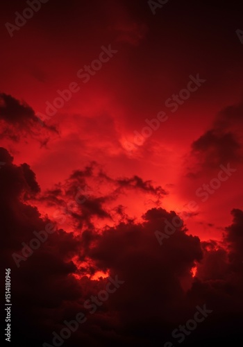 Dramatic Sky Photo Red Clouds Crimson Sunset Heavenly View