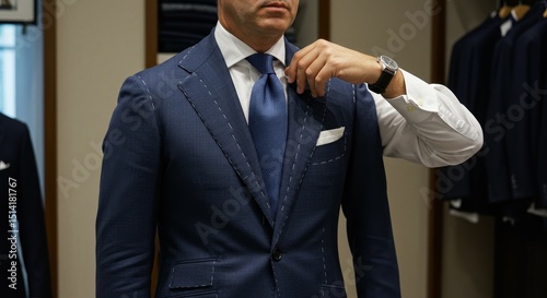 Elegant Businessman in Blue Suit a Formal Portrait Photo