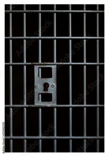 Metal Photo of Dark Jail Bars Prison Gate Iron Cage