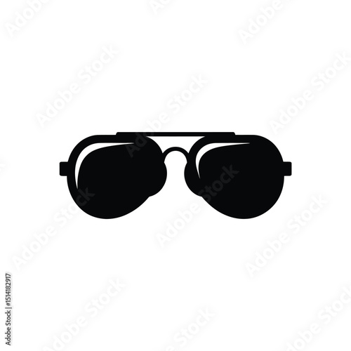 Aviator sunglasses icon, eyewear with dark lenses on a transparent background