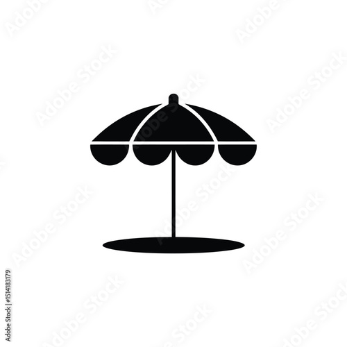Beach umbrella parasol symbol design with transparent background for summer vacation