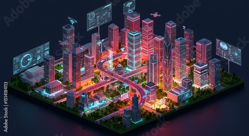 Miniature Futuristic City Model