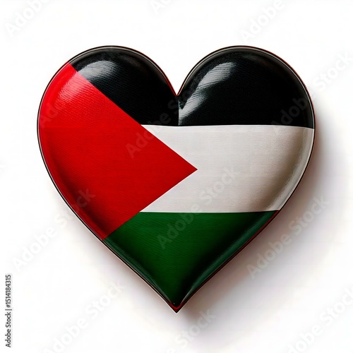 Palestinian Flag Heart Symbol of Hope and Peace