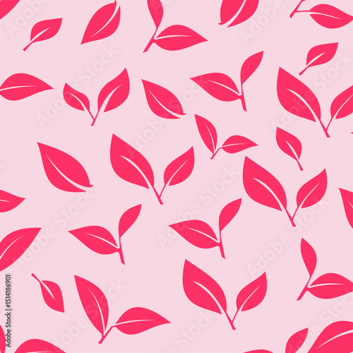 Minimalist Leaf Pattern. leaves vector pattern background. tea leaf seamless pattern