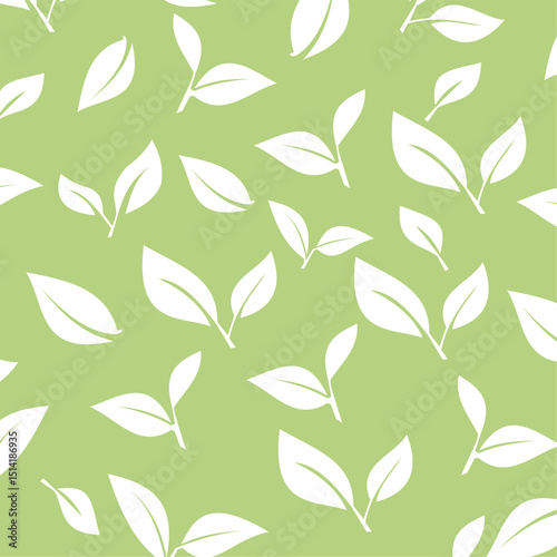 Minimalist Leaf Pattern. leaves vector pattern background. tea leaf seamless pattern