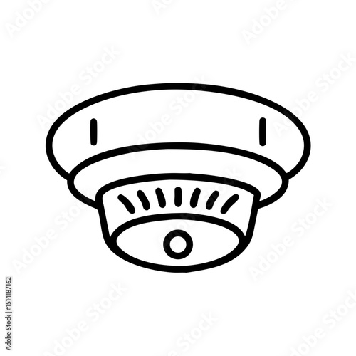 Smoke detector in minimalist line art style  