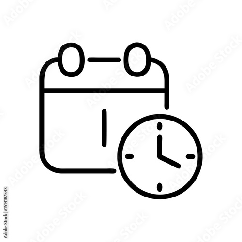 Calendar and clock icon representing time management and scheduling  