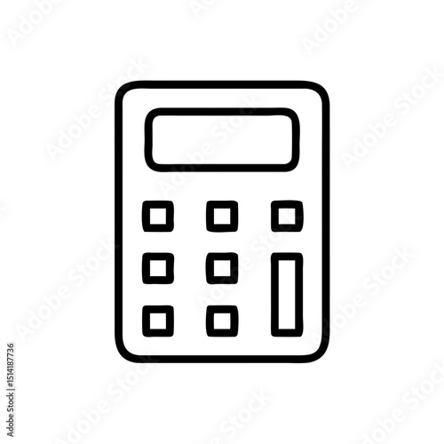 Simple calculator icon in minimalist black and white design  