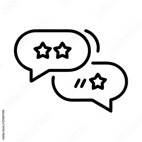 Speech bubbles with star ratings for feedback or reviews  